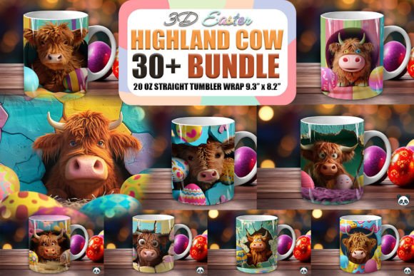 Choosing the Right Easter Highland Cow 3D Mug Wrap Bundle for Sublimation Projects