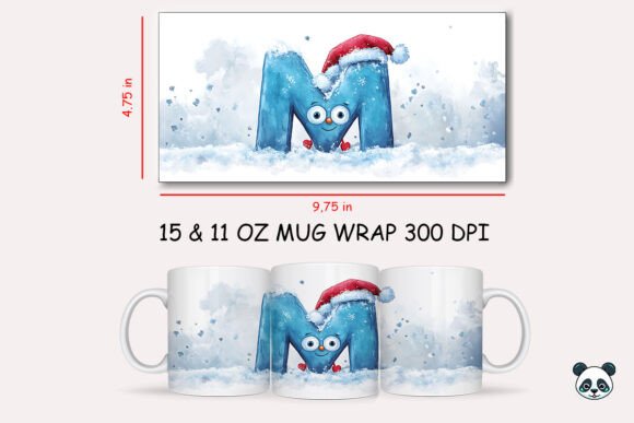 Christmas Baby Letter D Mug Wrap 14 Design Guide