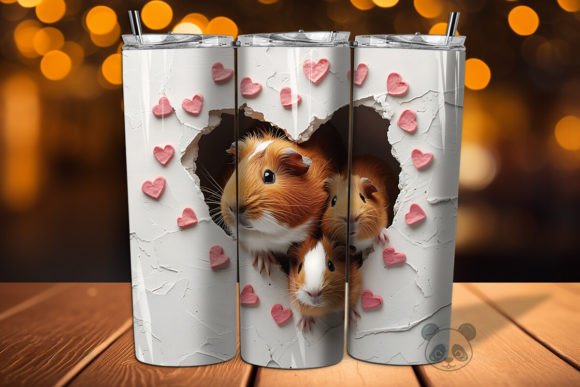 Crafting Adorable Keepsakes with the Mom Baby Guinea Pigs 3D Tumbler Wrap