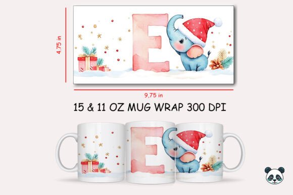 Crafting Festive Memories with the Christmas Baby Letter E with Elephant Mug Wrap 2