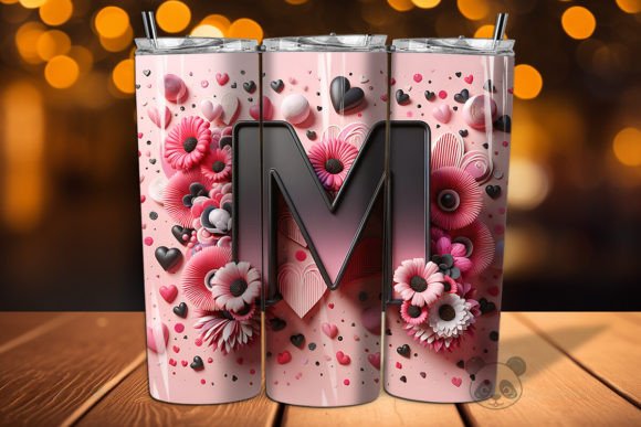 Elevate Your Sublimation Projects with the Valentine Letter M 3D Tumbler Wrap