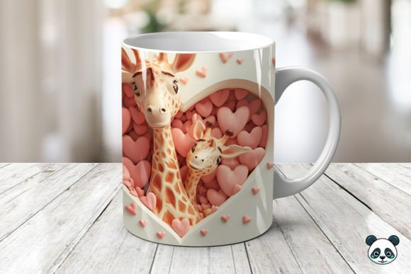 Elevating Sublimation Business with the Mom Baby Giraffes 3D Mug Wrap Design