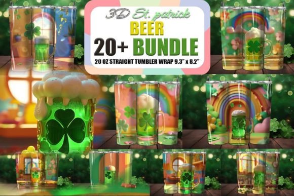 Elevating Sublimation Craftsmanship with the St Patrick Beer 3D Tumbler Wrap Bundle