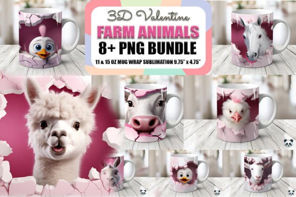 Evaluating the FREE Farm Animals 3D Valentine Mug Wrap for Sublimation Projects