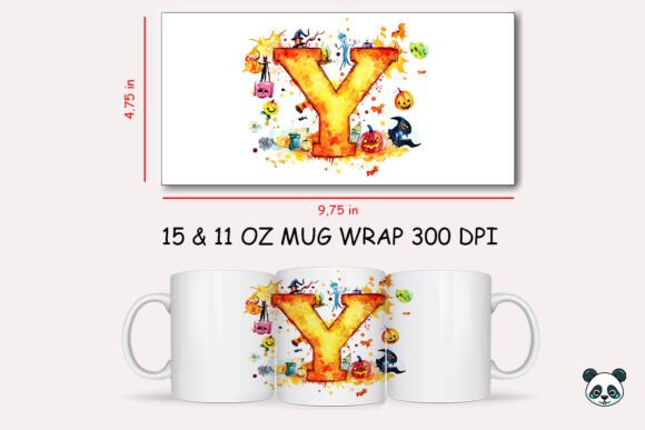 Evaluating the Halloween Letter Y Mug Wrap Sublimation Design