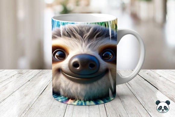 Evaluating the Peek a Boo Sloth Colorful 3D Mug Wrap for Sublimation Projects