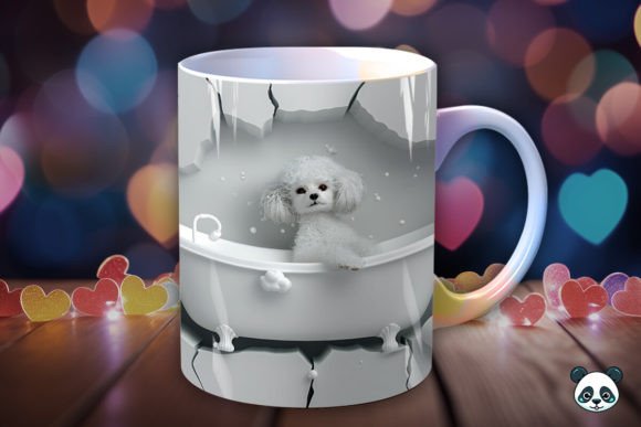 Evaluating the Poodle Bathing 3D Mug Wrap for Sublimation Projects