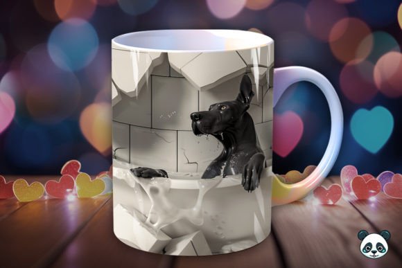 Great Dane Bathing 3D Mug Wrap Design