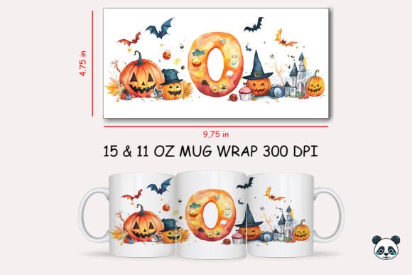 Halloween Letter O Mug Wrap: Sublimation Design Guide