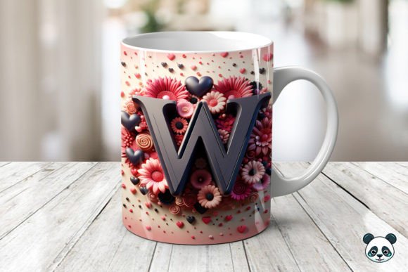 Letter W 3D Valentine Mug Wrap