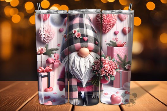 Mastering Sublimation with Valentine Gnome Flowers 3D Tumbler Wrap Designs