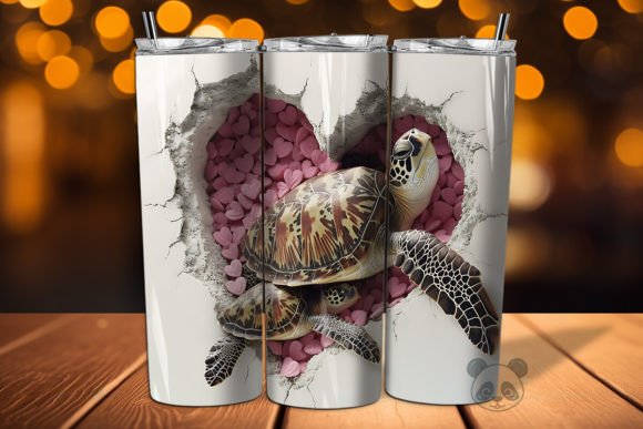 Mom Baby Turtles 3D Tumbler Wrap Design Guide