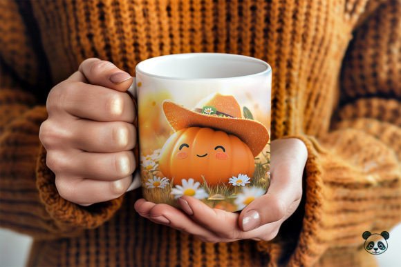 Pumpkin Cowboy Hat 3D Mug Wrap Design