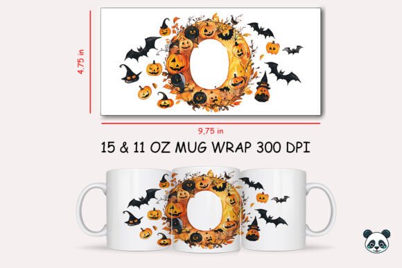 Spooky Style: Halloween Letter O Mug Wrap Sublimation 2