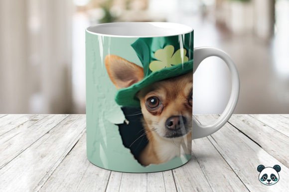 St Patrick Chihuahua 3D Mug Wrap 1: Elevating Sublimation Projects with Festive Flair
