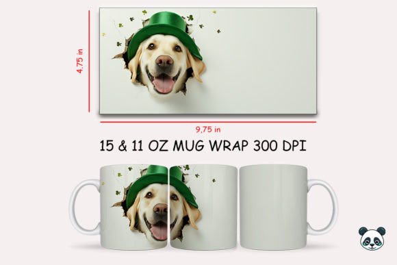 St Patrick Labrador 3D Mug Wrap Design