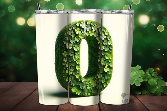 St. Shamrock Letter O 3D Tumbler Wrap