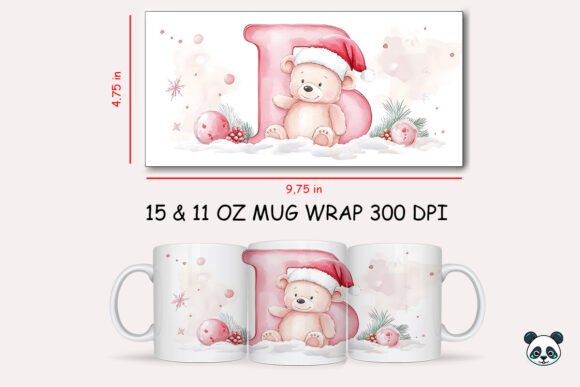 Strategic Branding with Christmas Baby Letter B with Bear Mug Wrap Designs