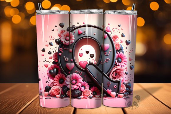 Strategic Branding with the Valentine Letter Q 3D Tumbler Wrap