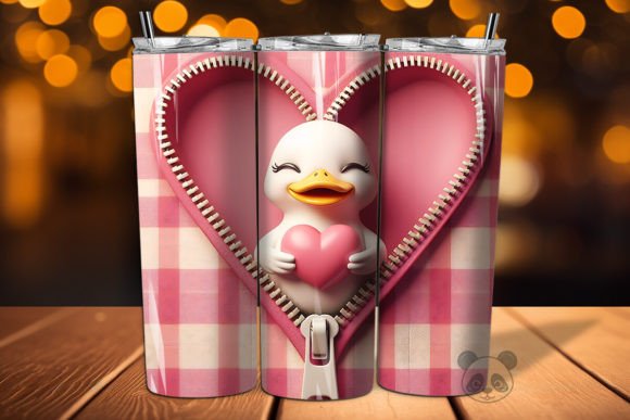 Strategic Branding with the Valentine Zipper Duck 3D Tumbler Wrap