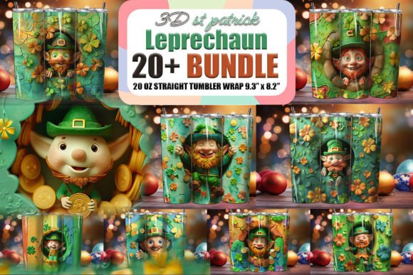 Unlock Creative Potential with the St Patrick Leprechaun 3D Tumbler Bundle