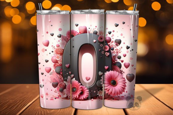 Valentine Letter O 3D Tumbler Wrap